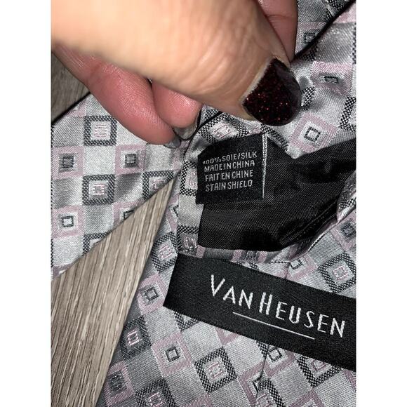 Van Heusen Men's Silk Ties Set of 3 Geometric Designer Multicolor - Picture 4 of 9